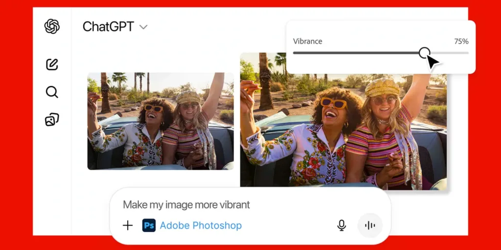 ChatGPT حالا می‌تواند با فتوشاپ و Acrobat تصاویر و فایل‌های شما را ویرایش کند