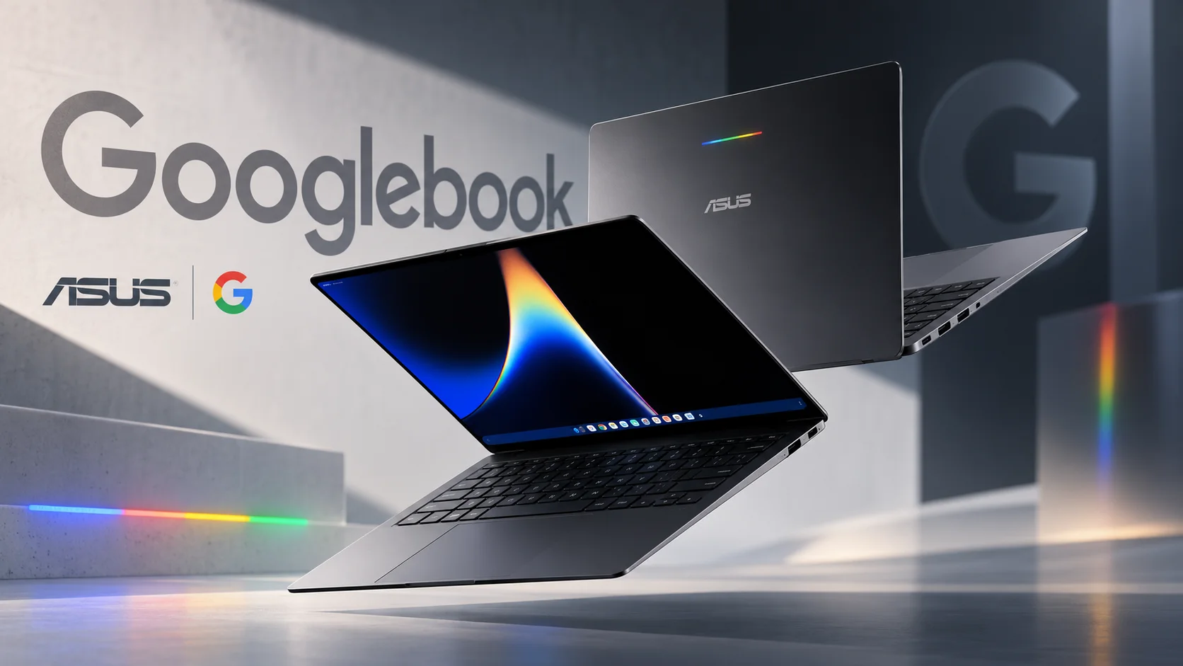 تصاویر جدید ایسوس Googlebook فاش شد؛ لپ‌تاپی با ترک‌پد غول‌پیکر و کلید اختصاصی گوگل